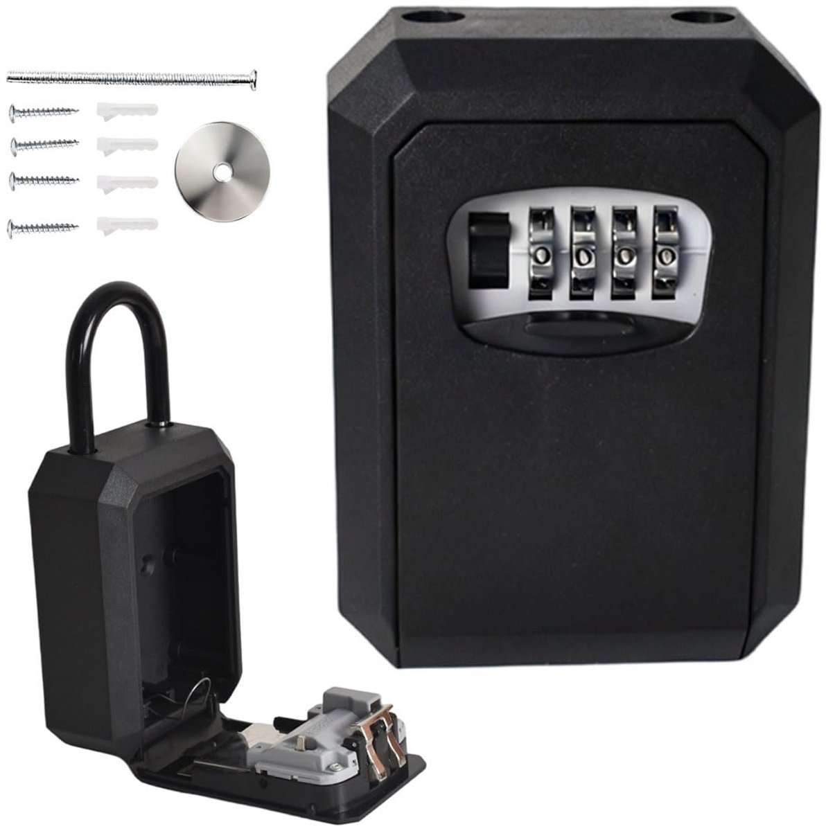 IMPERATORIS® Sleutelkluis Sleutelkastje met 4-cijfercode - Sleutelkluisje met Code voor Buiten - Voor Binnen & Buiten - Cijferslot - Sleutel Kastje Sluitelkluis voor in De Zorg en in De Bouw - Zwart