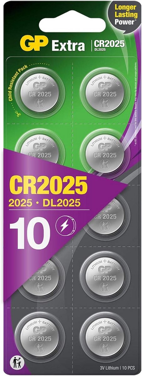 Knoopcelbatterijen CR2025 - 10 Stuks Lithium 3V