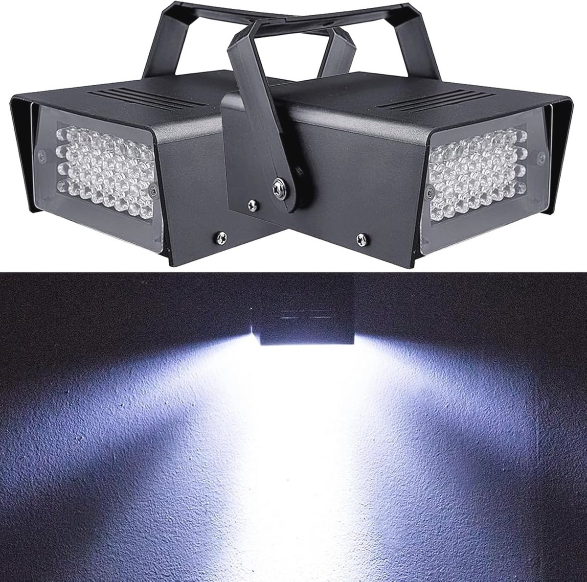 Led Stroboscoop Discolamp,met 32 Led Super Helder Mini Stroboscoop Party Light(Wit)
