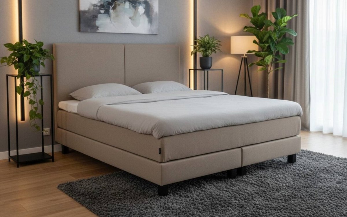 Goossens GS-180 met matrastopper Joy Deluxe - Best ventilerend boxspring 160 x 200 cm Pocketveringmatras