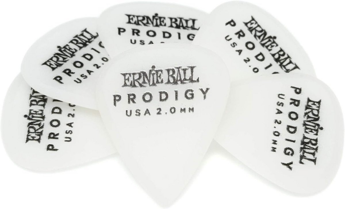 Gitaar Plectrums 2 mm Dikte - Set van 6 Stuks - Wit