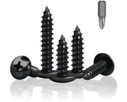 Plaatschroeven M5 x 20 mm - 100 stuks - Zwart - Houtschroeven voor Akoestische Panelen