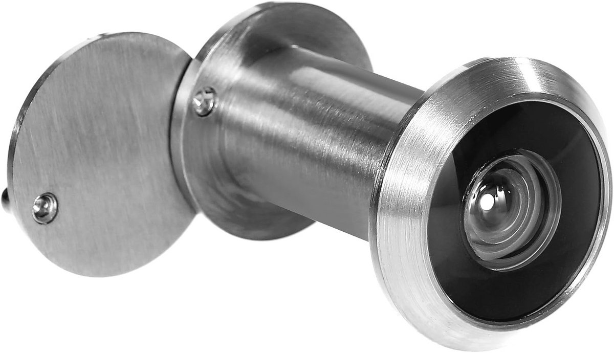 Deurviewer met 200° groothoek en inkijkbescherming - Roestvrijstalen lens - Geschikt voor deuren van 35-55mm