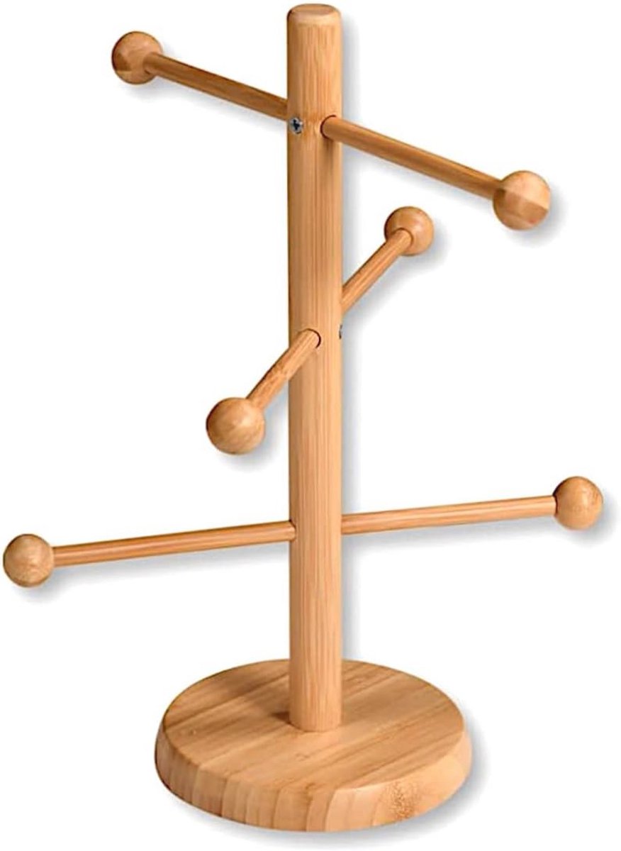 Brez'n- en Worststandaard van Bamboe, 6-armig, Ø 15 cm, Hoogte 37 cm