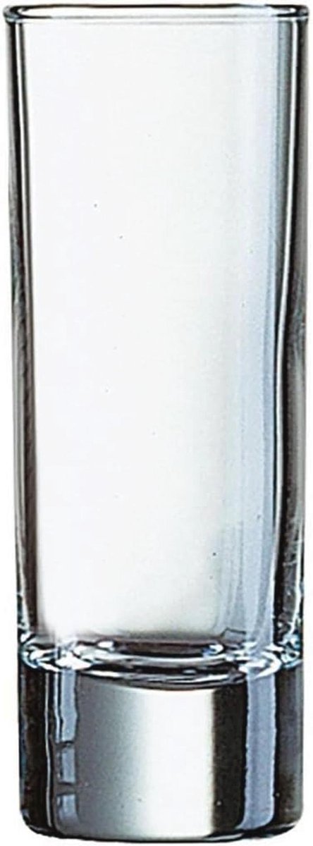 Set van 12 transparante borrelglazen 65 ml met stamper