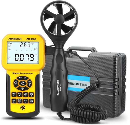 AIOMEST AI-100 Digitale Anemometer, Windmeter, Windmeter, Handheld