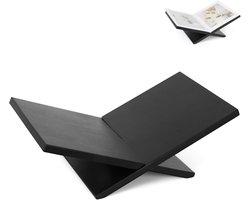 Boekenstandaard - Houten Boekenhouder - X-vormig - Salontafelboekenstandaard - Geschikt Voor Bijbels/Boeken/Studieboeken/Tijdschriften/Kunstwerken - Zwart