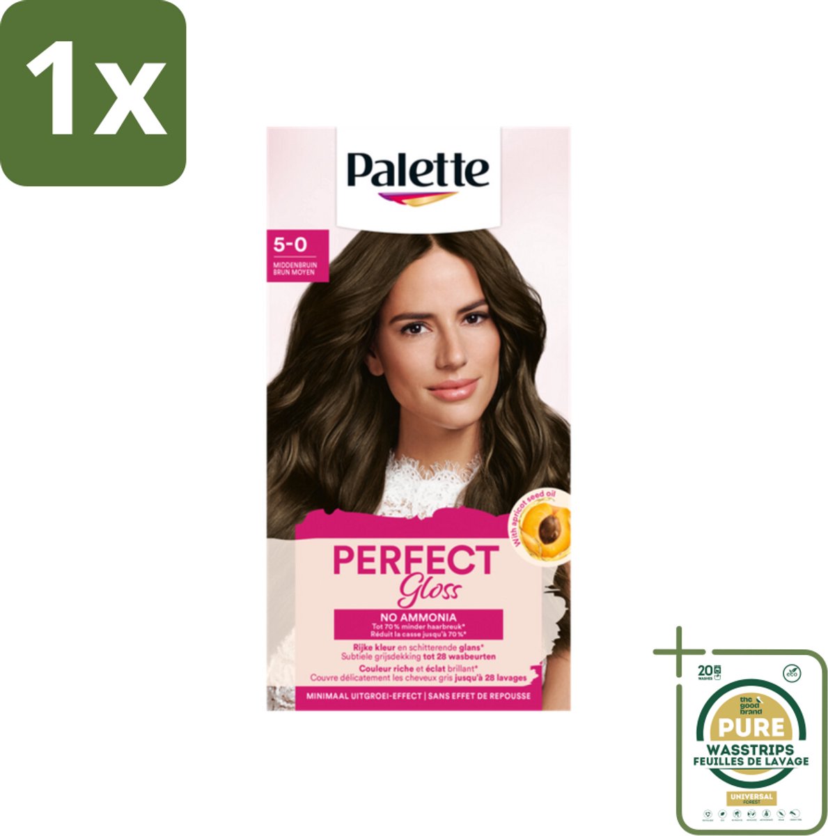 1 x Palette - Haarverf - Perfect Gloss 5 Medium Brown- Koffie - Koffiezetapparaat - Koffiezetapparaat
