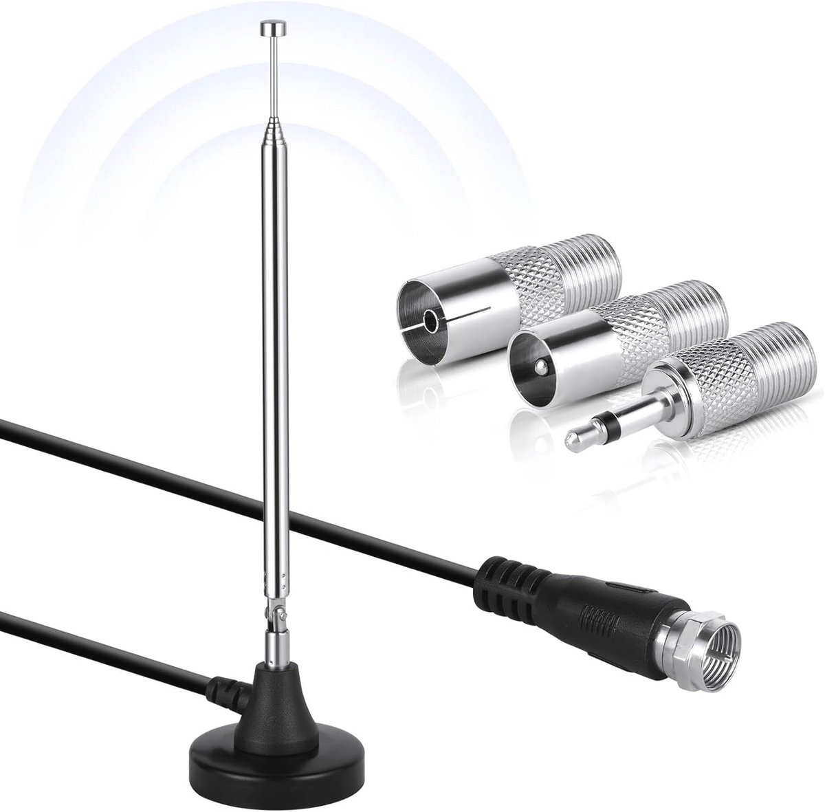 DAB Radio Antenne voor Hifi-systeeme - Digitale Telescopische Antenne met Magnetische Voet - 3M Snoerlengte