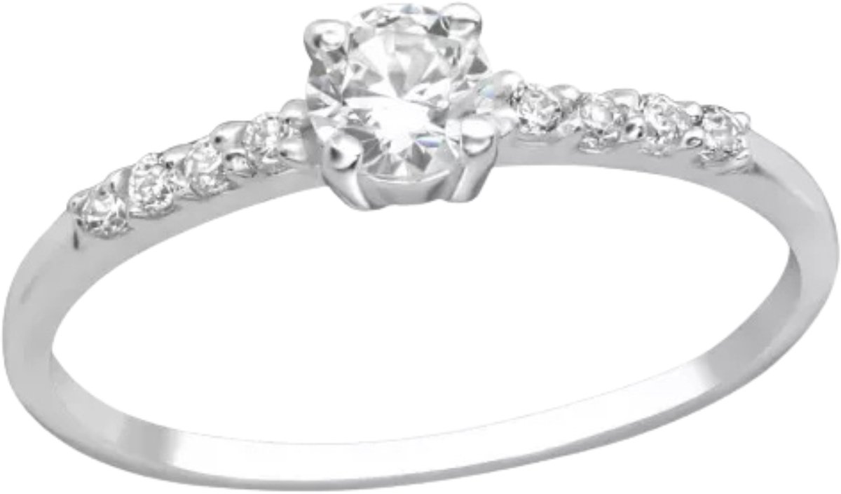 Zilveren Solitair Ringe met Cubic Zirconia