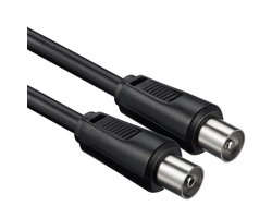 Premium Coax Kabel - Dubbel afgeschermd - IEC Coax Kabel voor TV - Zwart - 2.5 meter - Allteq