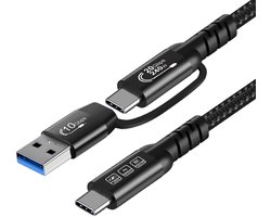 YIWENTEC USB C 240 W USB C 3.2 Gen2 kabel 20 Gbps gegevens 4K @ 60 Hz video-output, USB A/C naar USB-C Fast Charging (1 m)