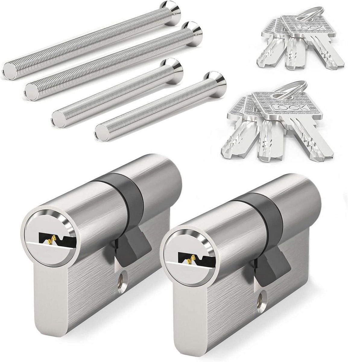 Profielcilinder 30/30 mm met 6 Sleutels - Dubbel Cilinderslot voor Deur