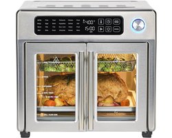 Extra grote Franse deur airfryer met oven, 24 kookfuncties en digitale bediening, 26QT capaciteit