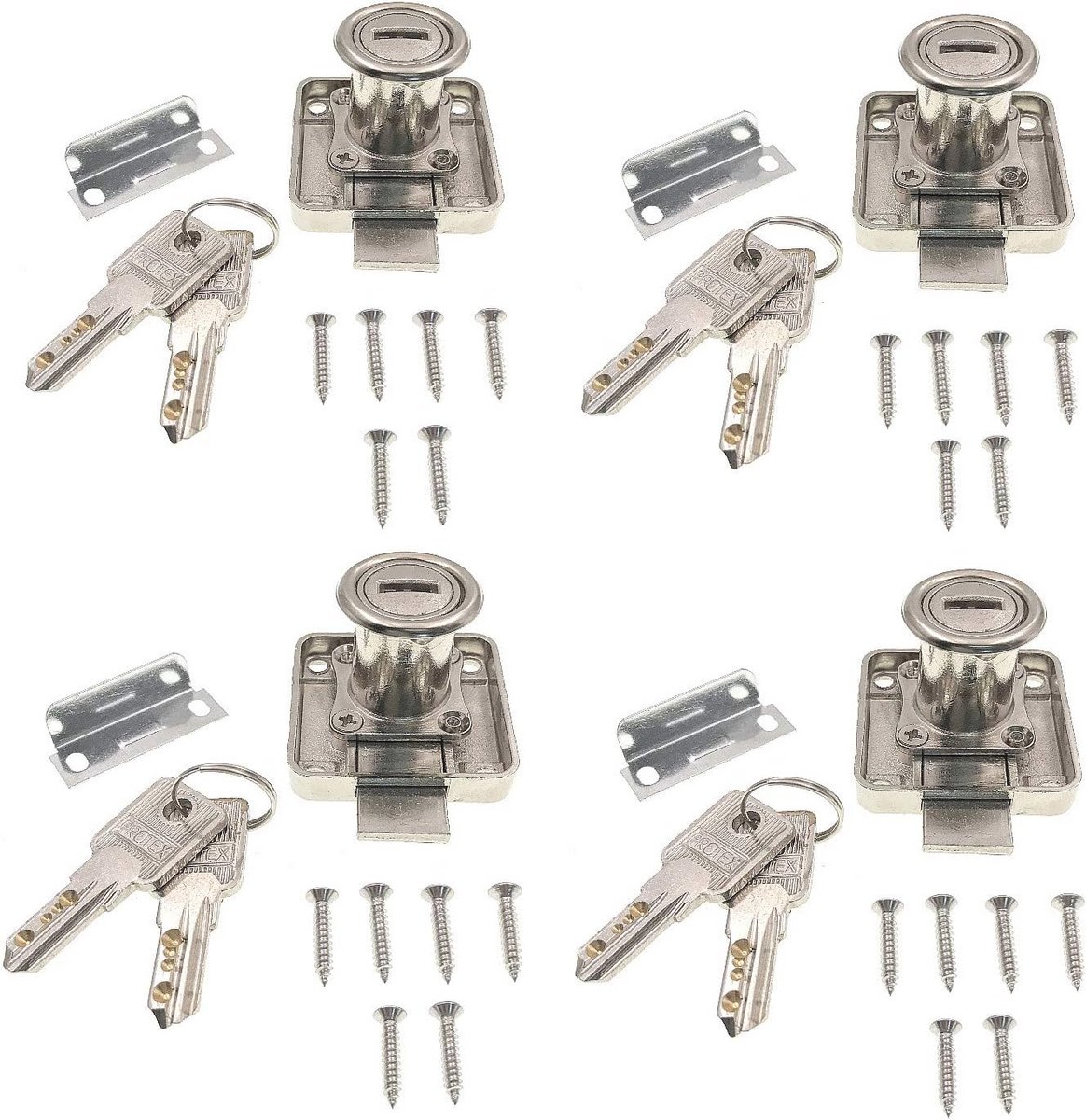 4x Meubelcilinder met Sleutels voor Kast, Lade, en Deur