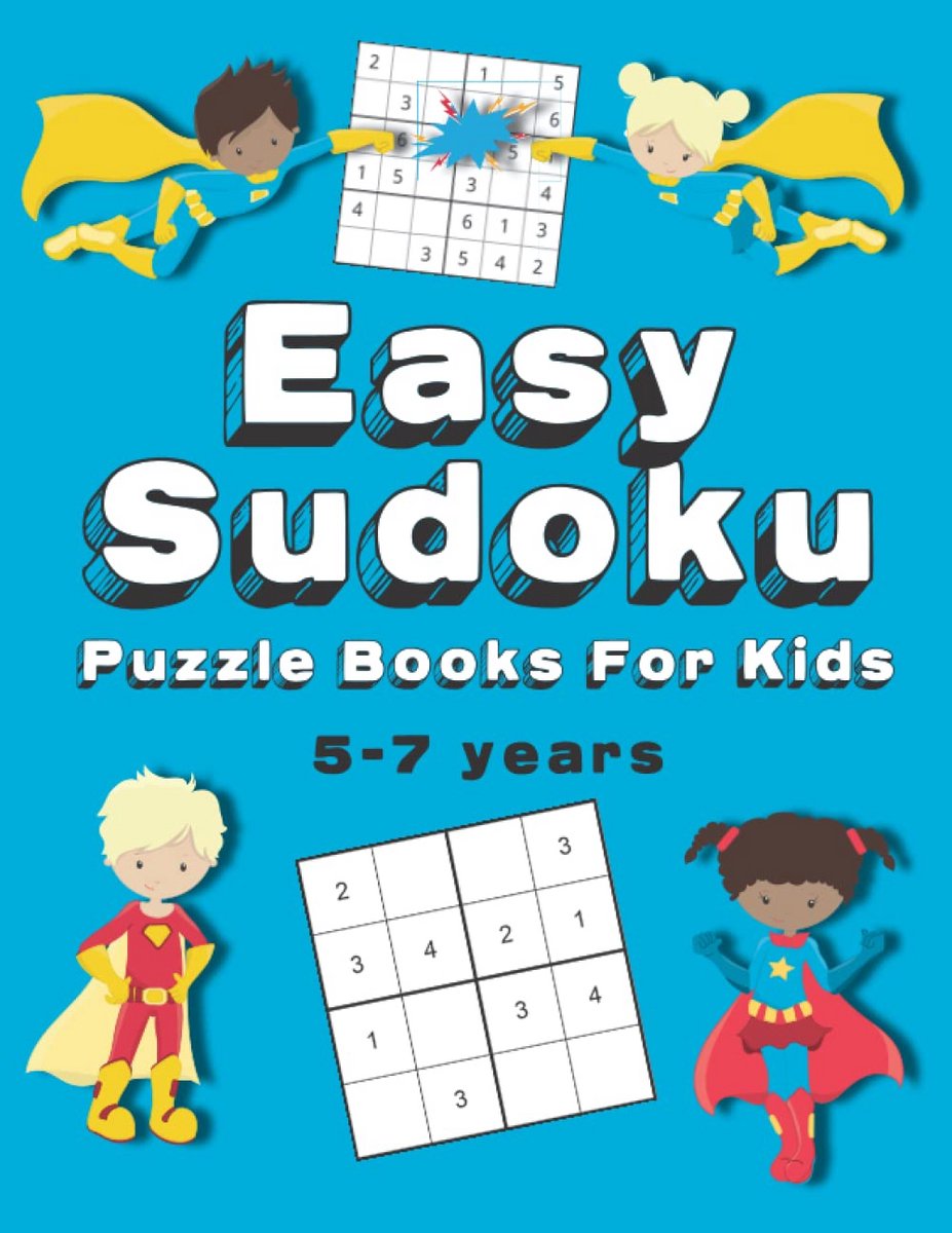 Beginners Sudoku Puzzelboek voor Kinderen: 150+ Simpele Puzzels in Groot Druk - Leeftijd 5-7