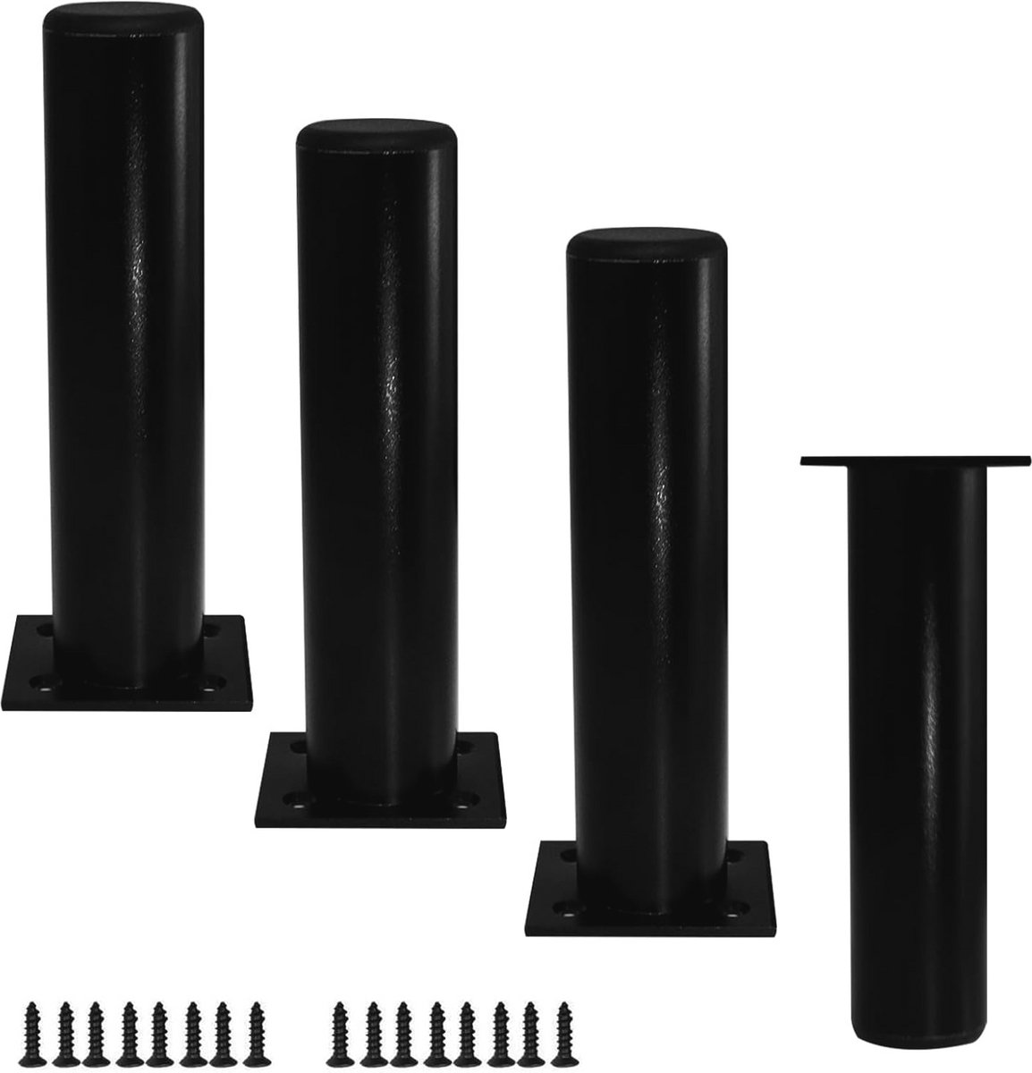 Verstelbare Meubelpoten Set van 4 - 7.1 inch Ronde Kast en Sofa Bed Steunen - Zwart