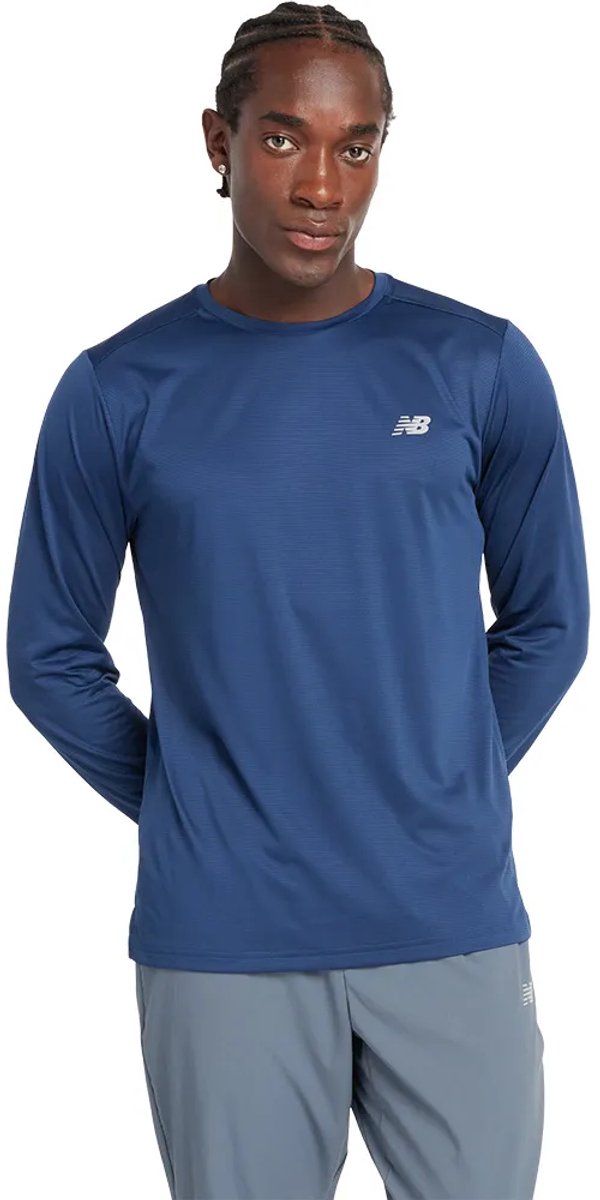 New Balance Sport Essential Long Sleeve Heren Sporttrui Blauw