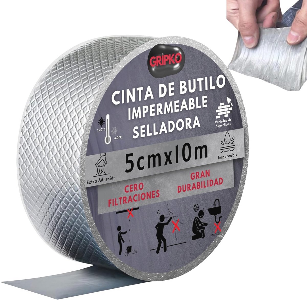 Waterdichte Butylband 10 m x 5 cm voor Afdichting, Reparatie en Bescherming tegen Lekkages