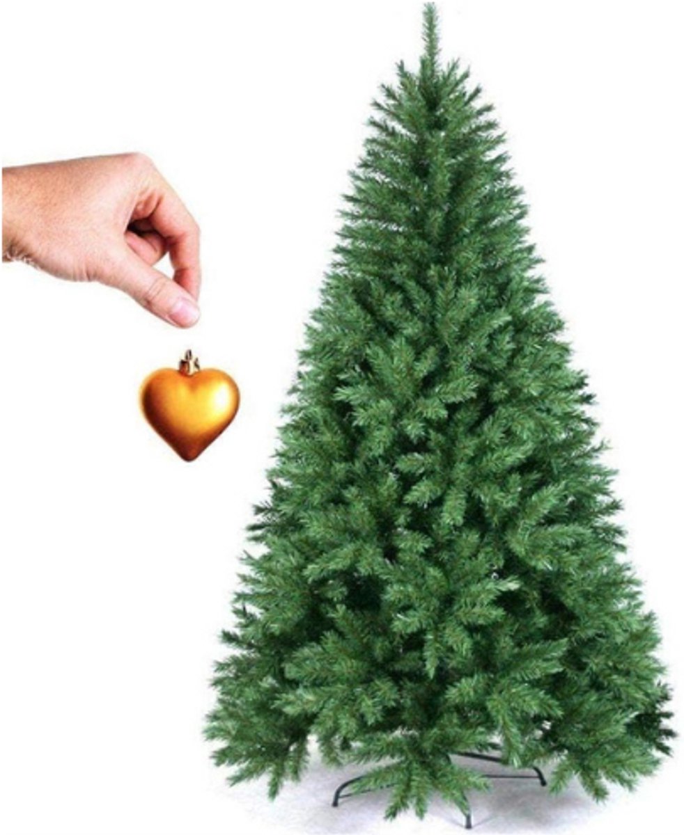 Kerstboom Pijnboomhout Goud 180cm – Milieuvriendelijke Vlamvertragende Kunstboom Met Kruisijzeren Standaard – Opvouwbare Boom Met 600 Takken – Groen Goud Voor Luxe Kerstdecoratie