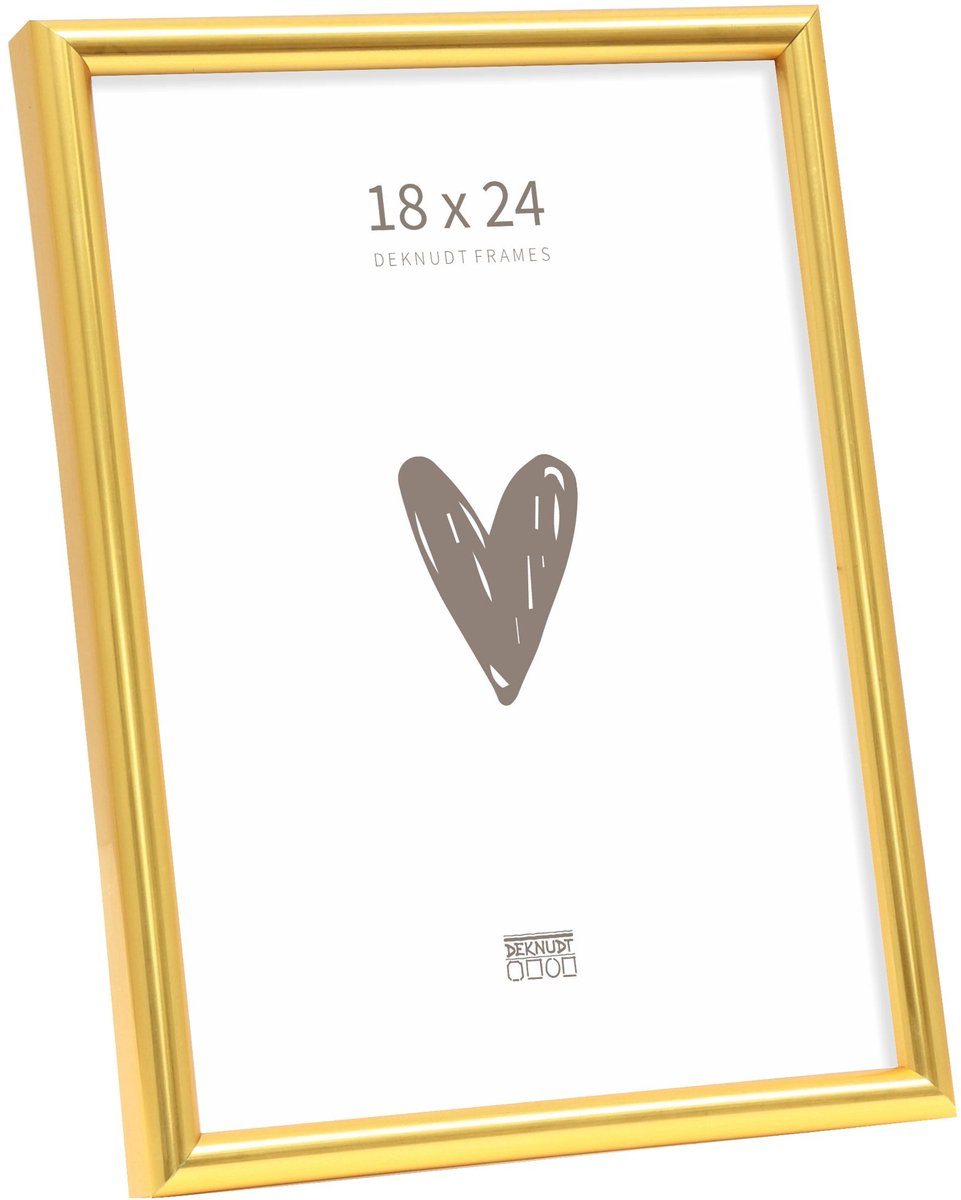 Deknudt Frames fotolijst S011A4 - smal goud in kunststof - 18x24 cm