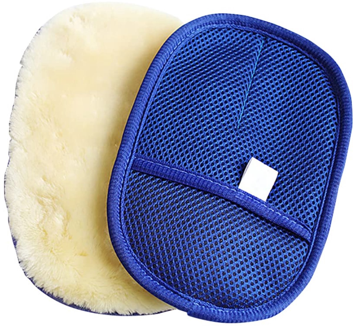 imitatie wol Mitt, Car Wash Handschoen Auto Reiniging Ultra Soft Lamsvacht Wash Pad - Blauw