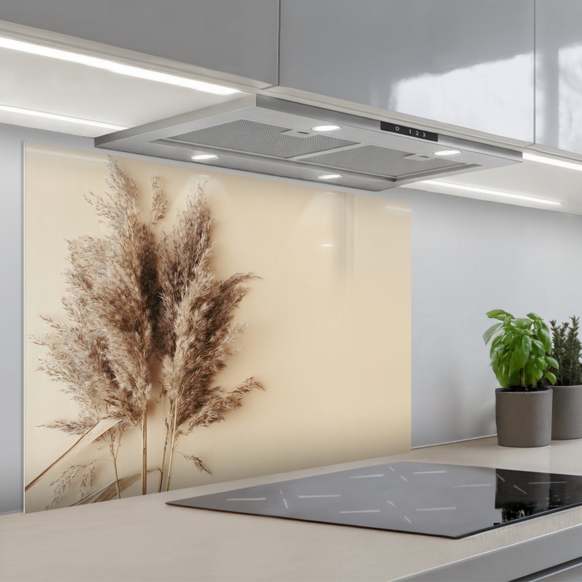 KitchenYeah Spatscherm 80x55 cm Zelfklevende achterwand Graan Pastel Natuur Keuken muurbeschermer Spatwand fornuis