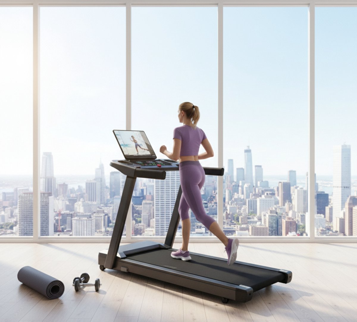 Treadmill 15% Incline – 12 km/u – Compacte Inklapbare Loopband voor Thuis met LED Display, Drievoudige Demping & Handmatige Hellingsinstelling – 3 PK Motor – Altameubel