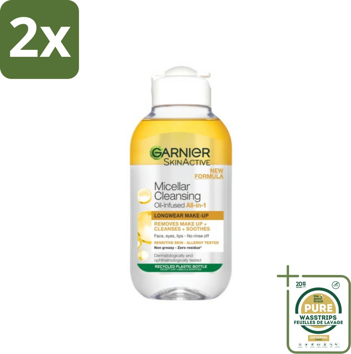 Garnier - Micellair Reinigingswater - Olie - 100 ml - Voordeelverpakking - 2 stuks - Argan olie - Reinigingswater