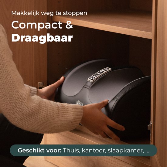 Relax Master Voetmassage Apparaat Shiatsu - Bloedcirculatie Massageapparaat - Warmtefunctie - Massage voeten - Wasbaar - Zwart
