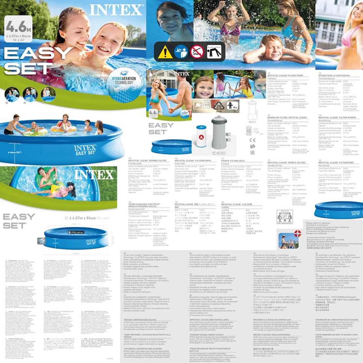 Intex Easy Set Pool Set - Ø 457 x 84 cm met filterpomp