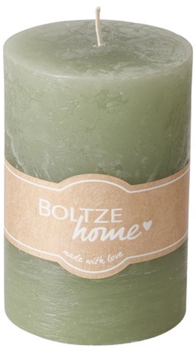 Kaars groen Boltze 7x10cm. Set van 3 stuks