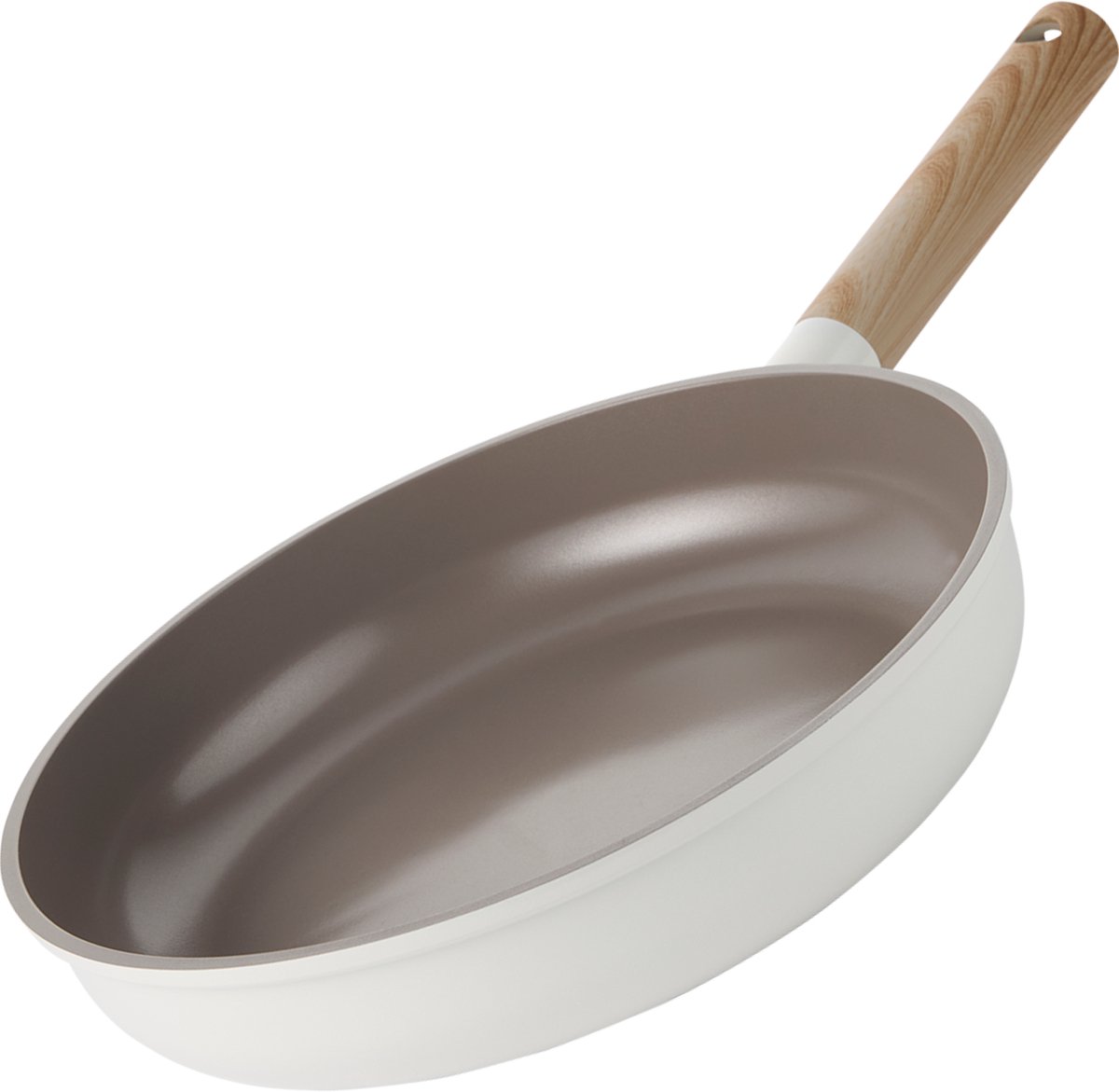 Alice by ISENVI Koekenpan Inductie 28 cm - Keramisch - Koudgreep - PFAS, PTFE Vrij - Alle warmtebronnen -Beige