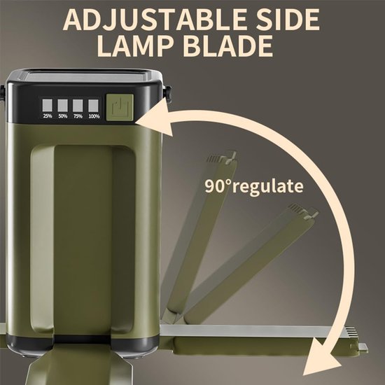 IPX4 waterdichte Led camping lamp met zonnepaneel en c-type opladen, 4 panelen uitbreidbaar ontwerp, oplaadfunctie, geschikt voor stroomuitval, buitenactiviteiten en zaklampen van Merkloos — afbeelding 5