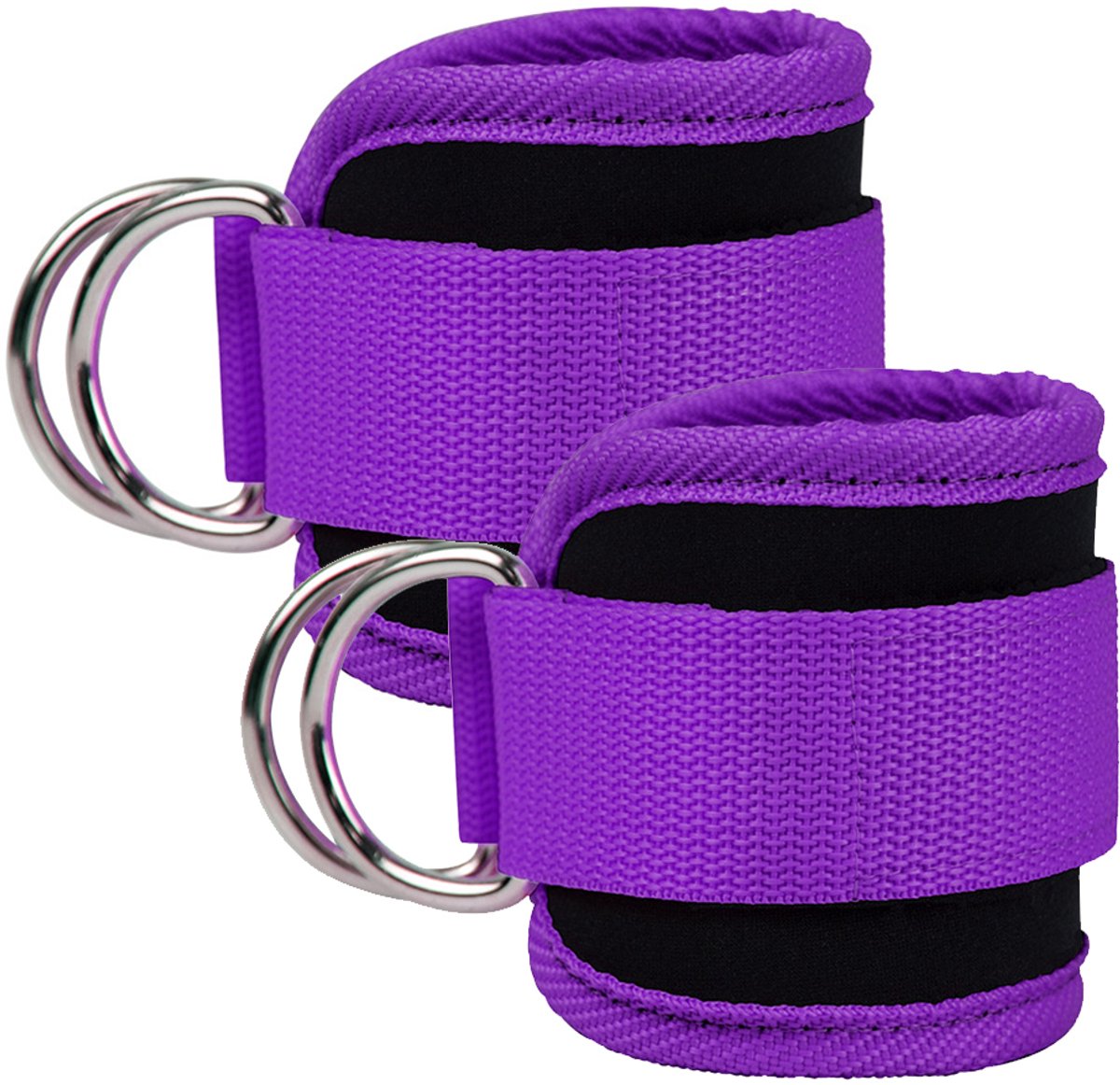 longziming -Paarse Enkelbanden voor Krachttraining – 2 Stuks Verstelbare Ankle Straps voor Kabelmachine, Glute & Leg Workouts – Unisex Fitnessaccessoire