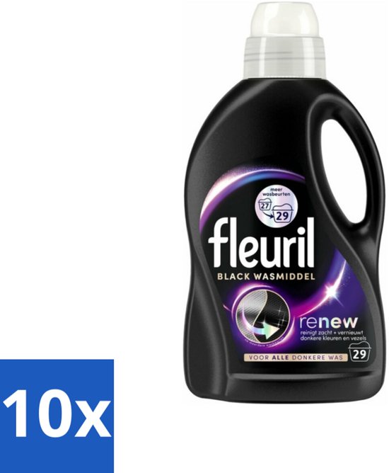 Fleuril – Wasmiddel - Black – 29 wasbeurten – 1,305 L - Bulkverpakking - 10 stuks