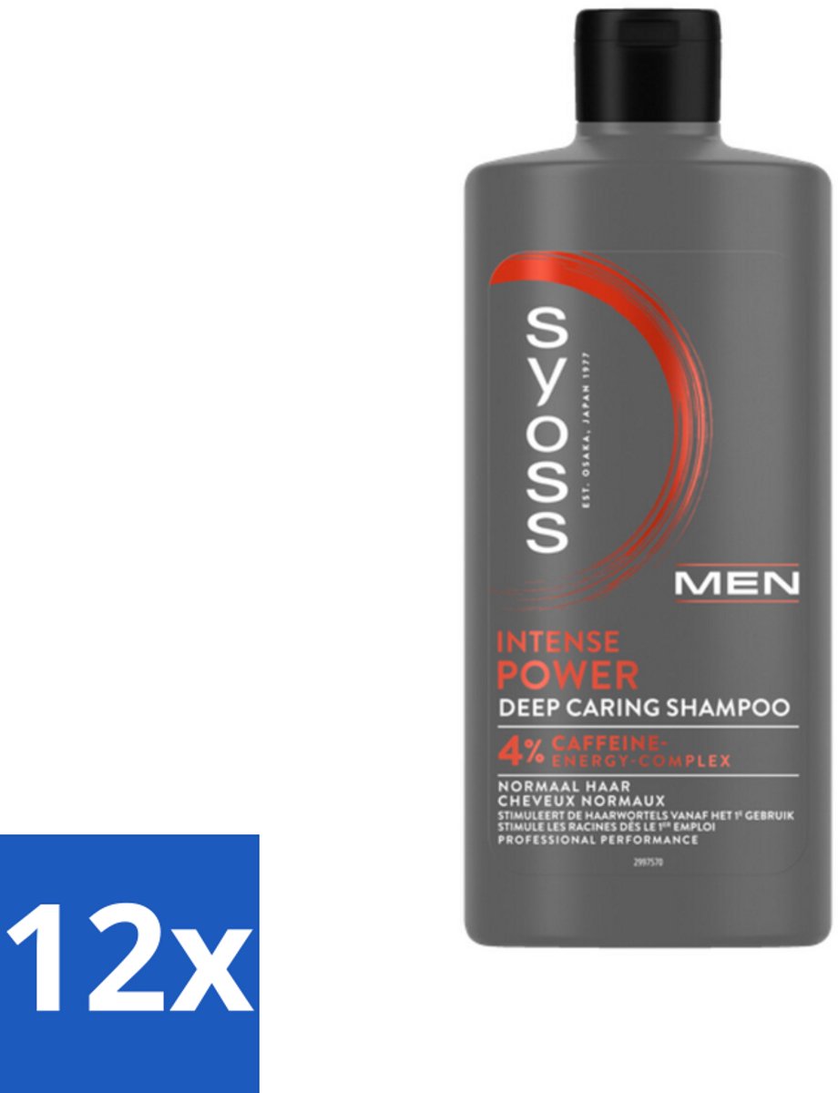 SYOSS - Men Power - Shampoo - Langdurige Styling - 440ml - Voordeelverpakking - 12 stuks