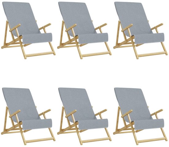 vidaXL Serviettes de plage 6 pcs 400 g/m² Gris Tissu 60x135 cm