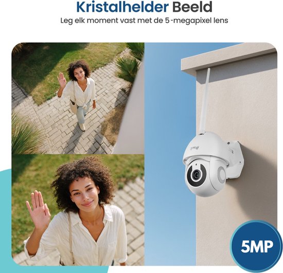 Gologi Superior Outdoorcamera - Buiten camera met nachtzicht - Beveiligingscamera met kabel - Security camera - 3MP - Met wifi en app - Wit van Gologi — afbeelding 3