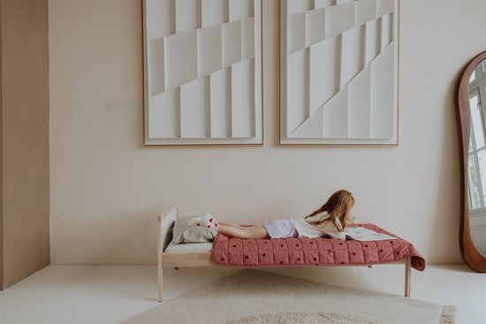 BLENKZ – Verzwaringsdeken Kind 3,5 kg – 100×150 cm – Kinderformaat – Voor kinderen van ±4–8 jaar – Hartjes Roze Rood – Zwaartedeken