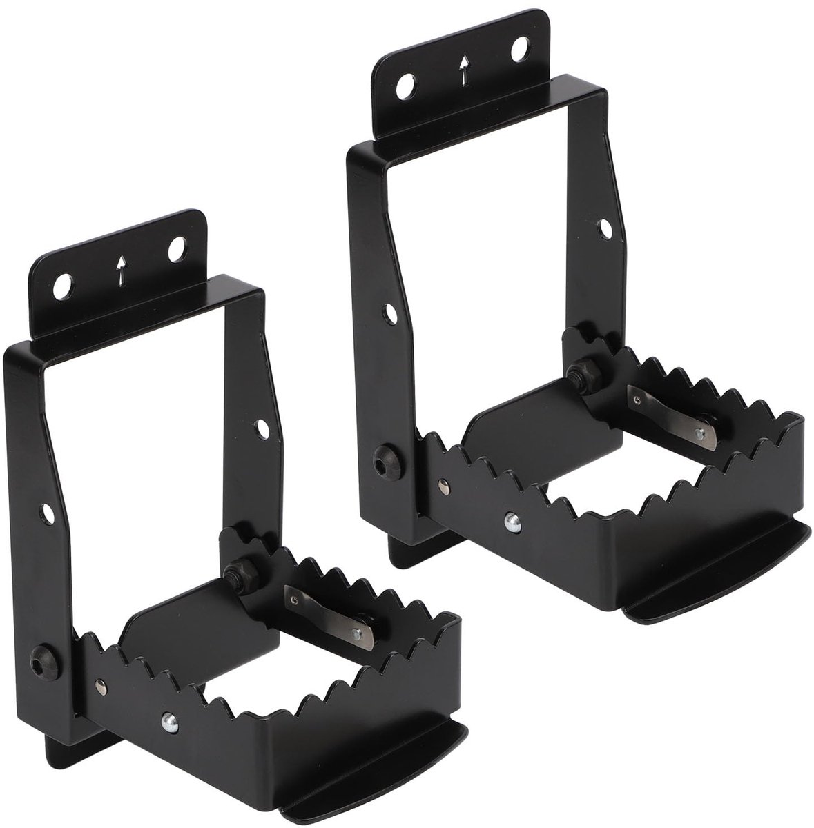 ATV Passenger Footrest, 4 Wheels Universal Foldable Rear Foot Pegs Heavy Duty Non-slip Large Tooth Steel Black Rear Passenger Footrest for Polaris Sportsman Scramble