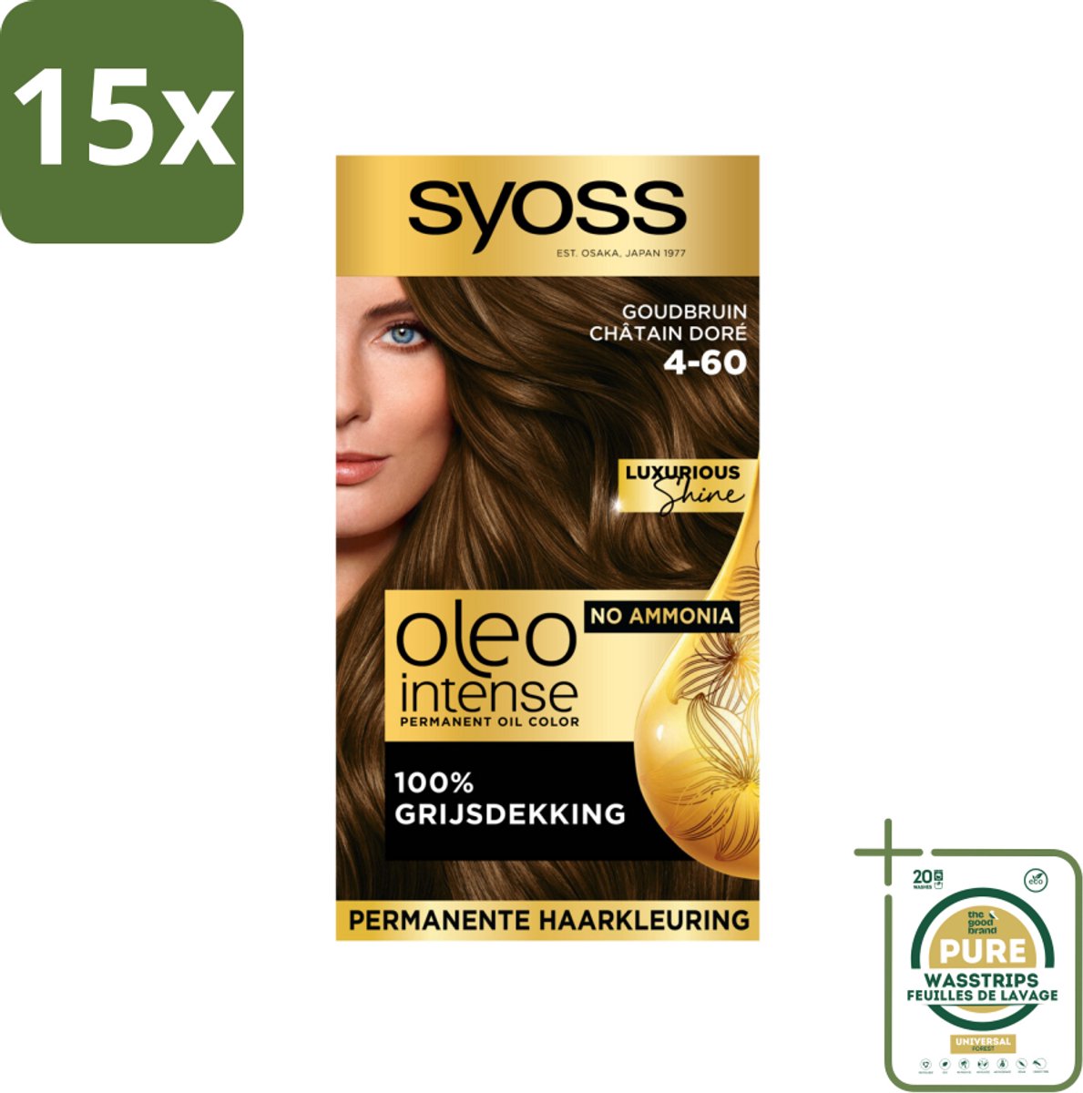 Syoss Oleo Intense - Haarverf - 4-60 - Goudbruin - 115ml x 15