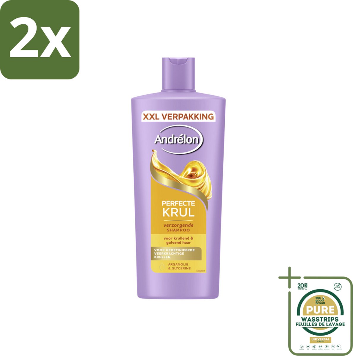 Andrélon – Shampoo – Perfecte Krul – 685 ml - Voordeelverpakking - 2 stuks - Hydraatatie - Workout