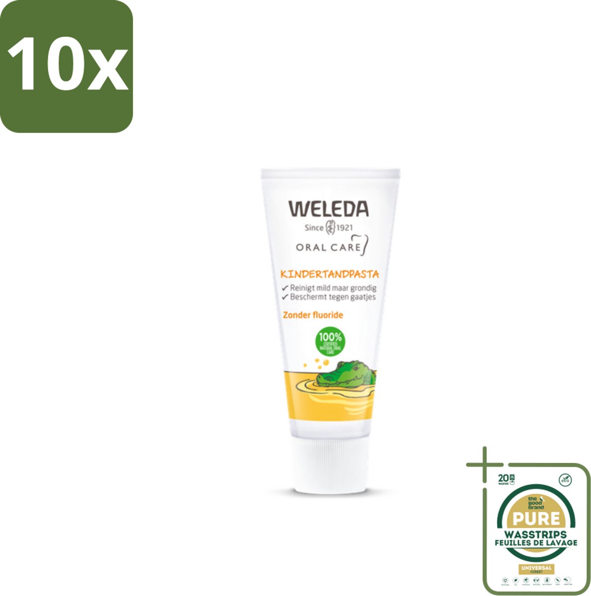10 x WELEDA - Kindertandpasta - 50 ml - Grootverpakking - Kindertandpasta - Babytandpasta - Natuurlijke Tandpasta - Fluoridevrije Tandpasta - Calendula Tandpasta