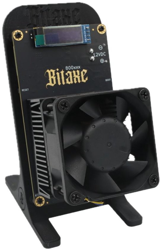 Bitaxe GT800 - Inclusief Stand & EU Stekker - 2,4TH/s Bitcoin Miner - Solo miner - Zwart