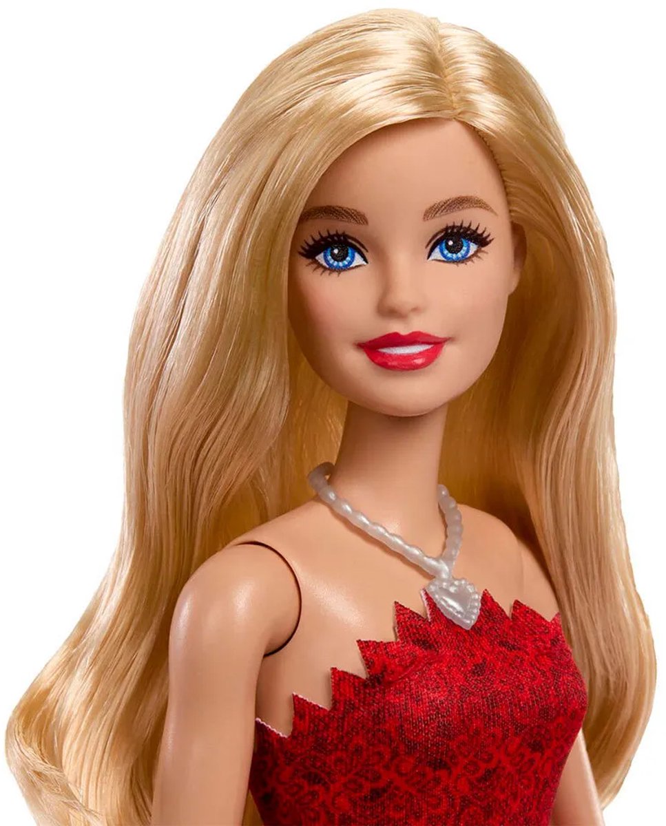 Barbie Mattel 80-Jubileum Modepop – Robijnrode Jurk & Zilveren Accenten — afbeelding 7