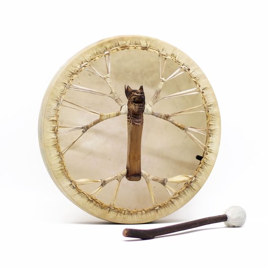 Spirit du Dragon - Tambour et baguettes chamaniques - Accordable - 40 cm