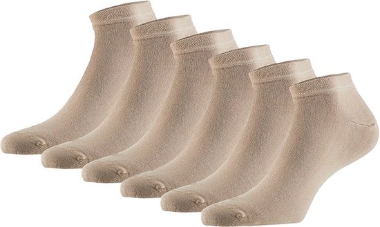 Zes paar beige, lage sneakersokken van Marco Rossi, gemaakt van modal.