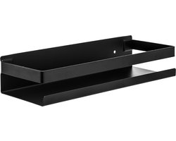 Doucherek Zwart 30 CM - Badkamer rekje Douche - Zonder Boren - Douchemandje