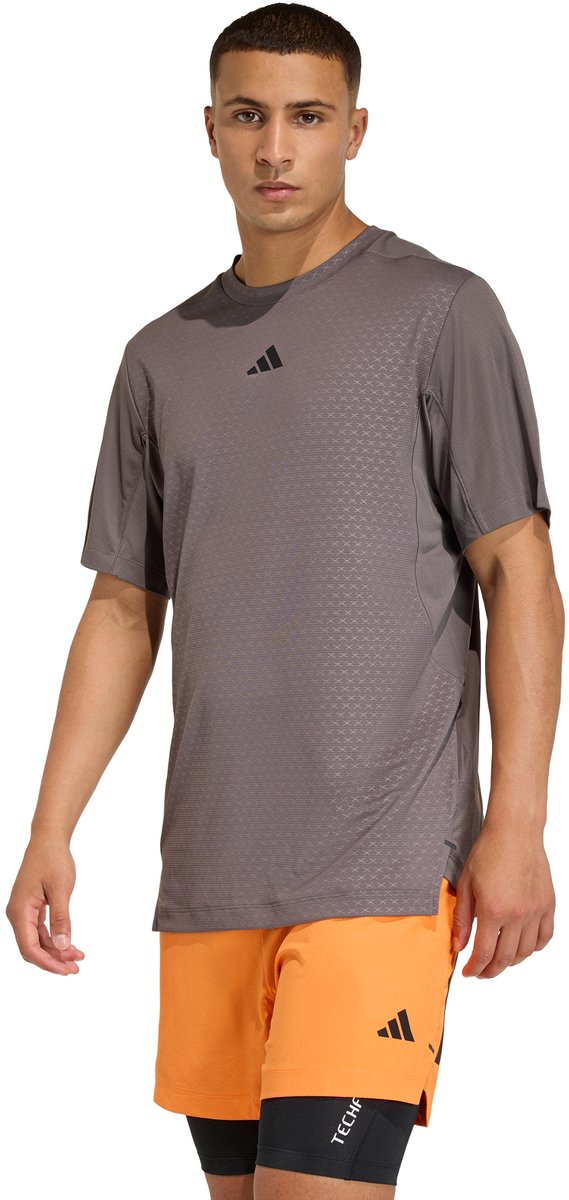 Adidas Performance D4t Primelift 3 Stripes T-Shirt Heren Bruin